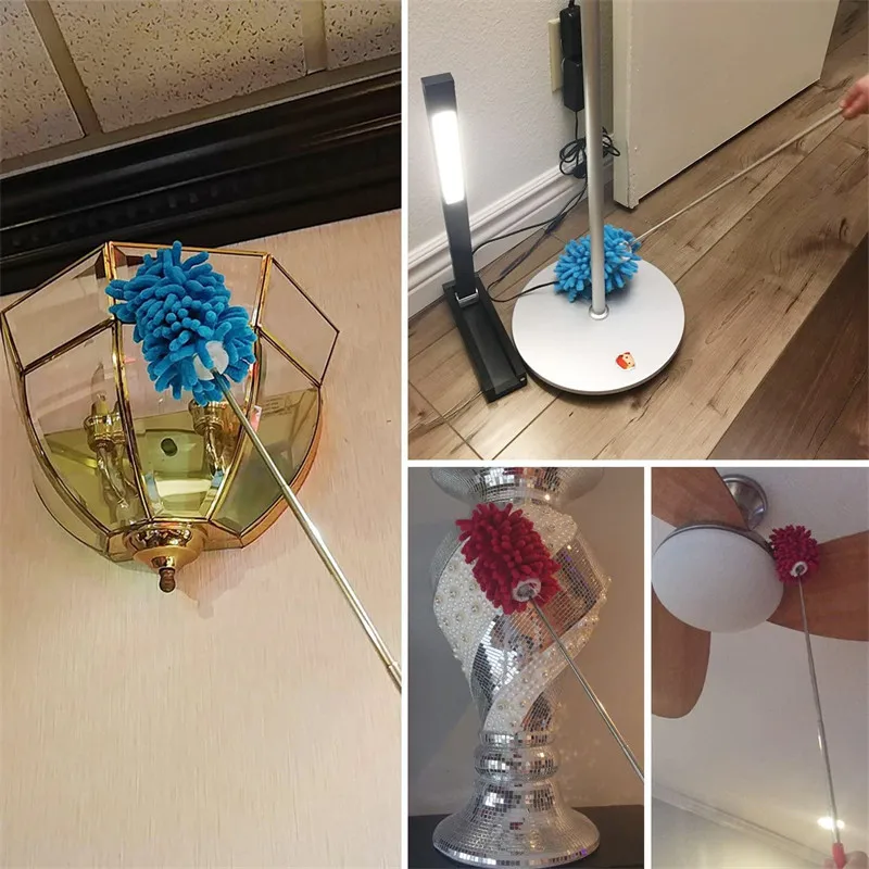 Microfiber Extendable Hand Dusters Washable Dusting Brush with Telescoping Pole for Cleaning Car, Computer, Air Conditioning