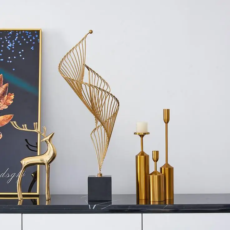 Art Ornaments marble iron crafts home decor luxury table Decoration wedding Christmas gifts crafts centerpiece table decorations