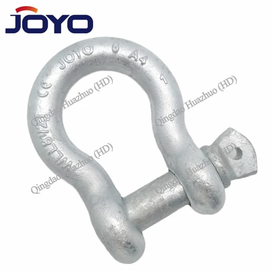 bow shackle,hot dip galvanized drop forged G209 lifting marine screw pin bow shackle,4 times or 6 times...
