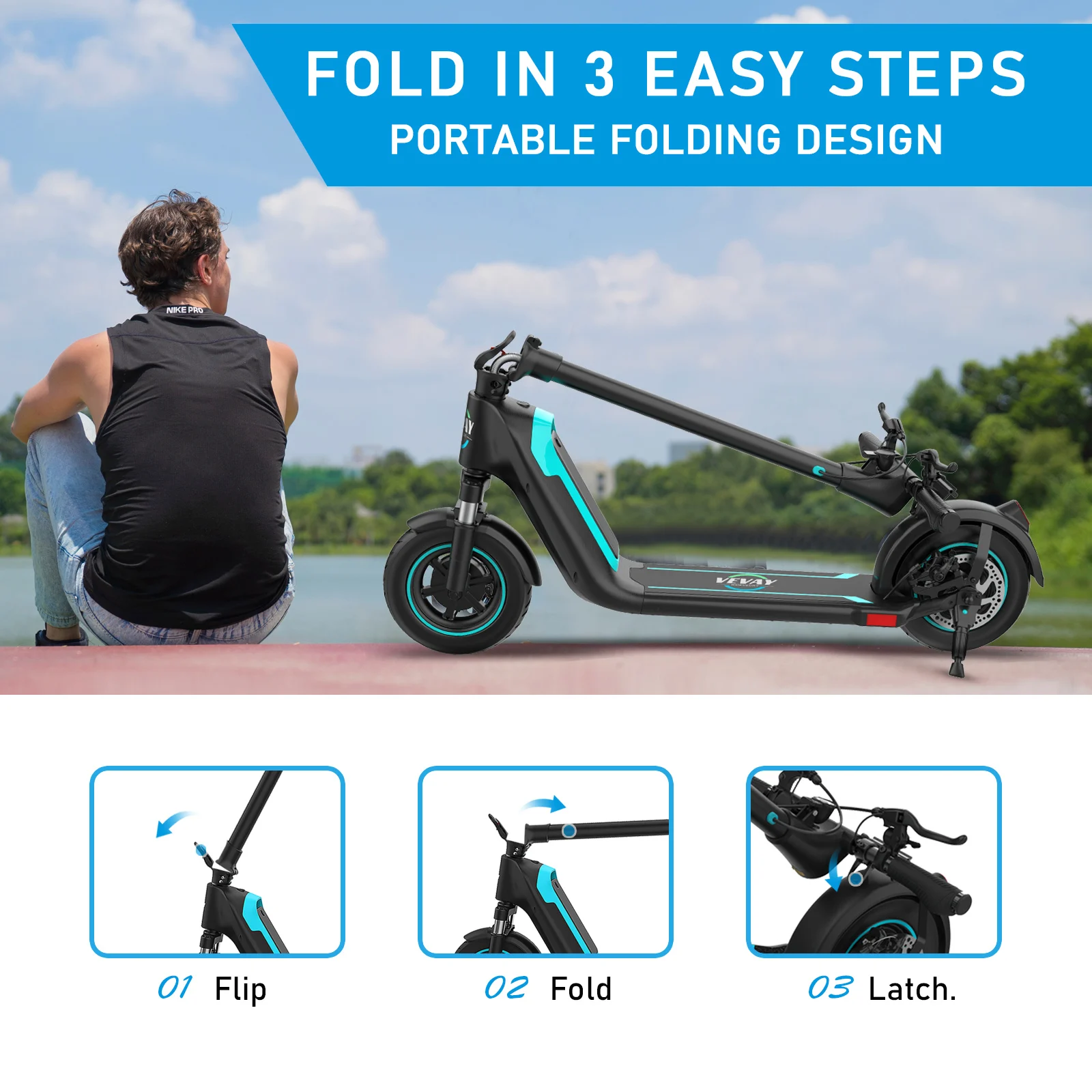 Hot Selling Disc Brake Electric Scooters Adults Man Folding Electric Scooter Manufacturer E Scooty Scooter Electric