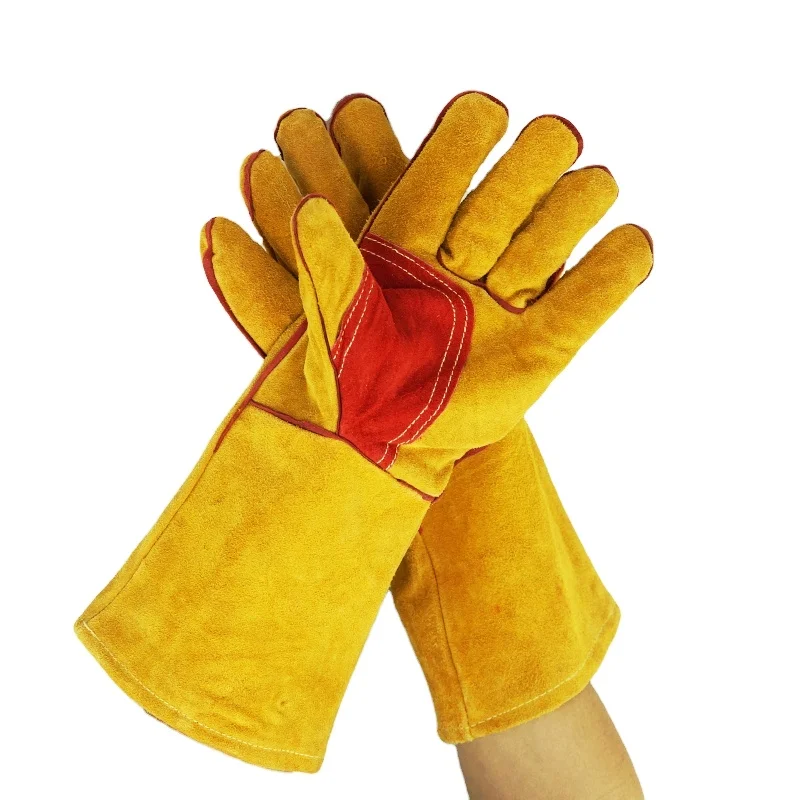 Anti-scald AB/BC grade cow leather welding gloves Guantes de protective laboral 14 inch or 16 inch