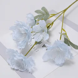 Hot Sale 60 cm Rose Pink Silk Peony Artificial Flowers Bouquet Decorative Peony Flower  For Home Wedding Decoration