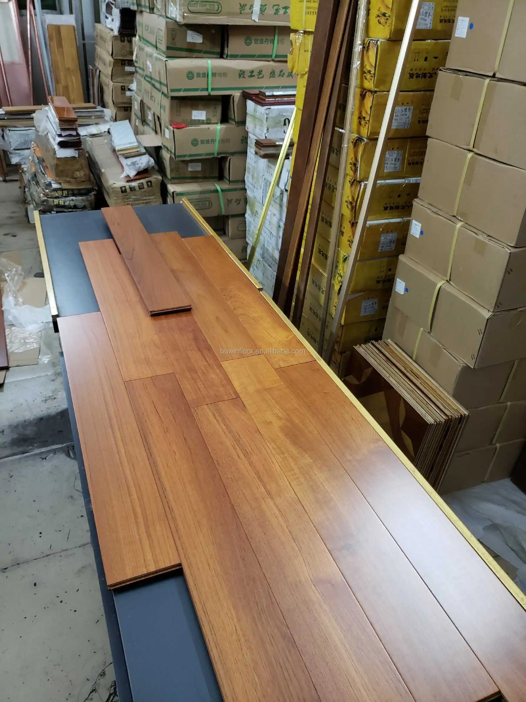 UV smooth Burma teak solid wood flooring