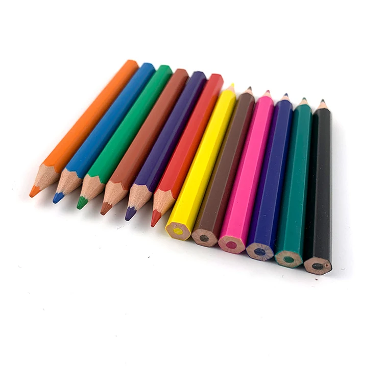 High Quality Environmental Friendly 3.5inch 12 Color Pencils for Kids