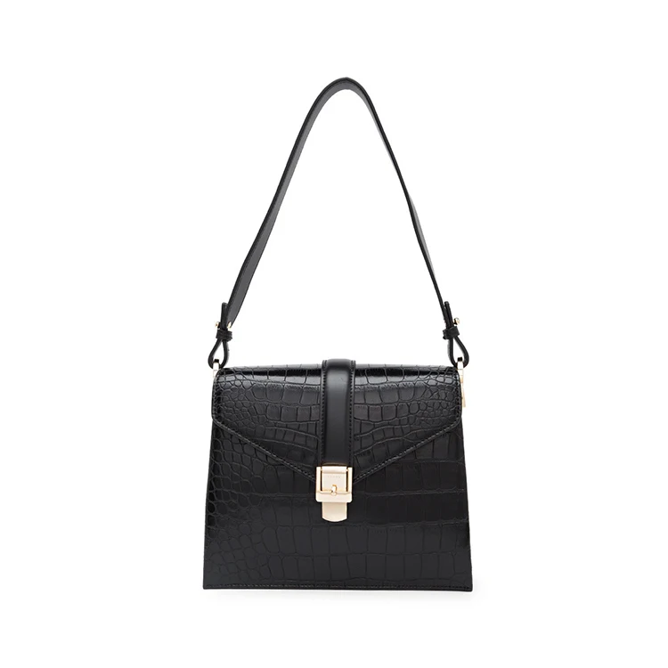 Golden Alibaba Leather Manufacturer Simple Bag Alligator Leather Lock Female Handbag
