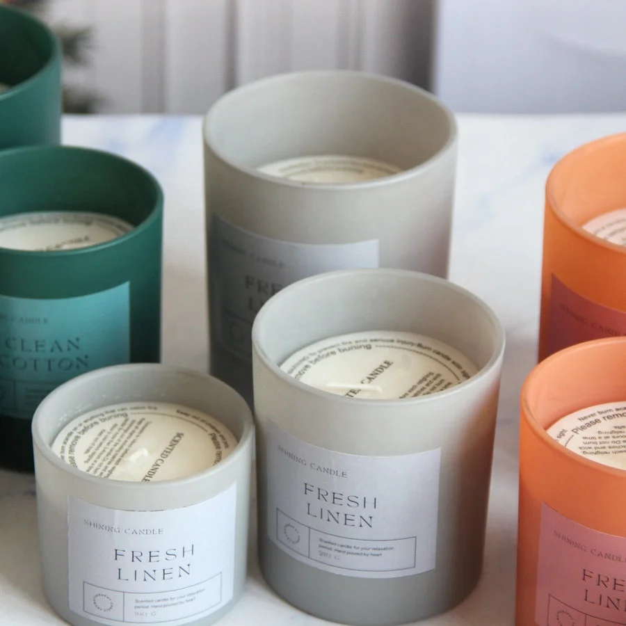 Factory Oem Spa And Aroma Large Candle Soy Wax Safely Releases Scents Matte Glass Jars Luxury Scented Candles With Box