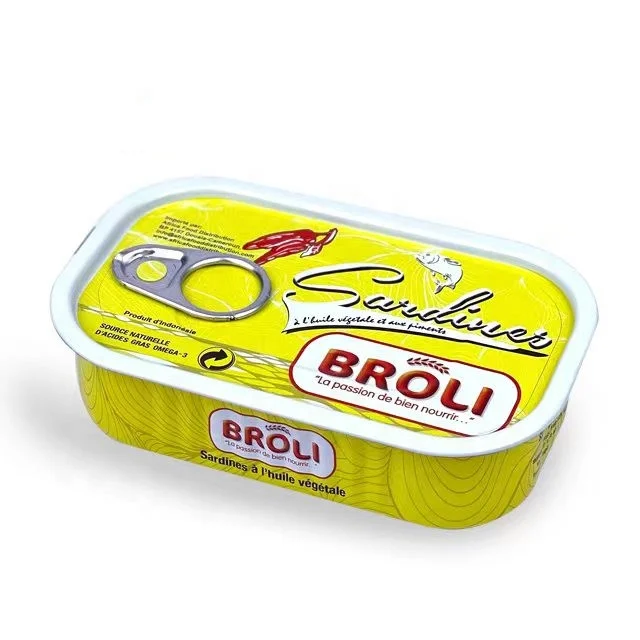 custom printed 2PC tinplate Empty Food Tin Can for Sardine Fish Canning