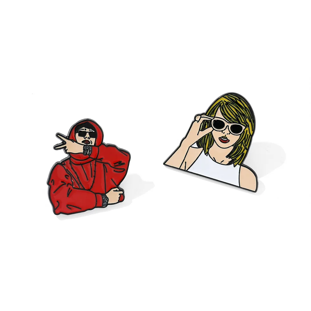 Taylor brooch hard metal singer badge music for fans gift rapper singer peso pluma pin