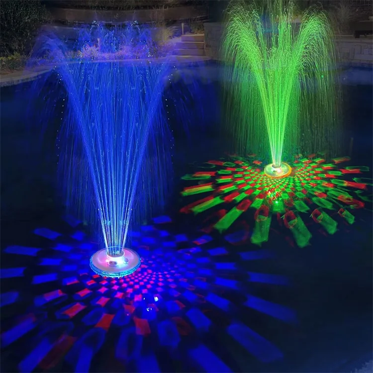 IP68 waterproof Water Pump Floating Pool Fountain with Underwater Light Show for Inground Above Ground Pools