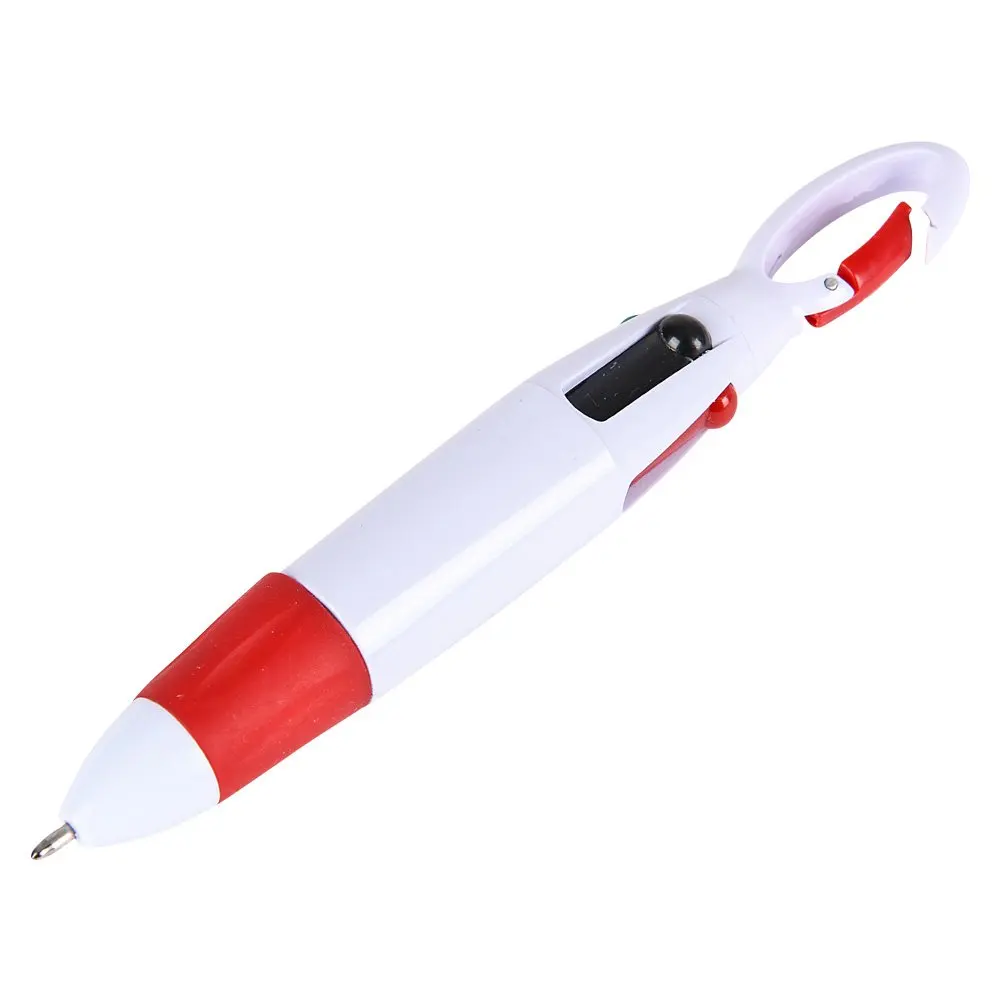 Retractable Shuttle Pens Mini 4-in-1 Multi-Colored Ink Ballpoint Pen with Carabiner Clip Keychain for Adult Kids Nurse Accessory