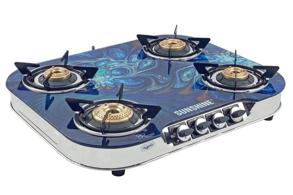 indian digital/ceramic printing gas stove cooktop glass