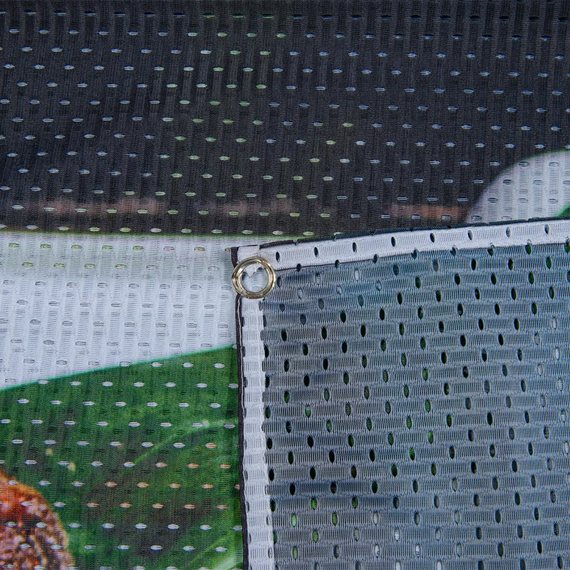 Outdoor Advertising Mesh Banner Fabric Full Color Printed Windproof Fence Mesh Banner