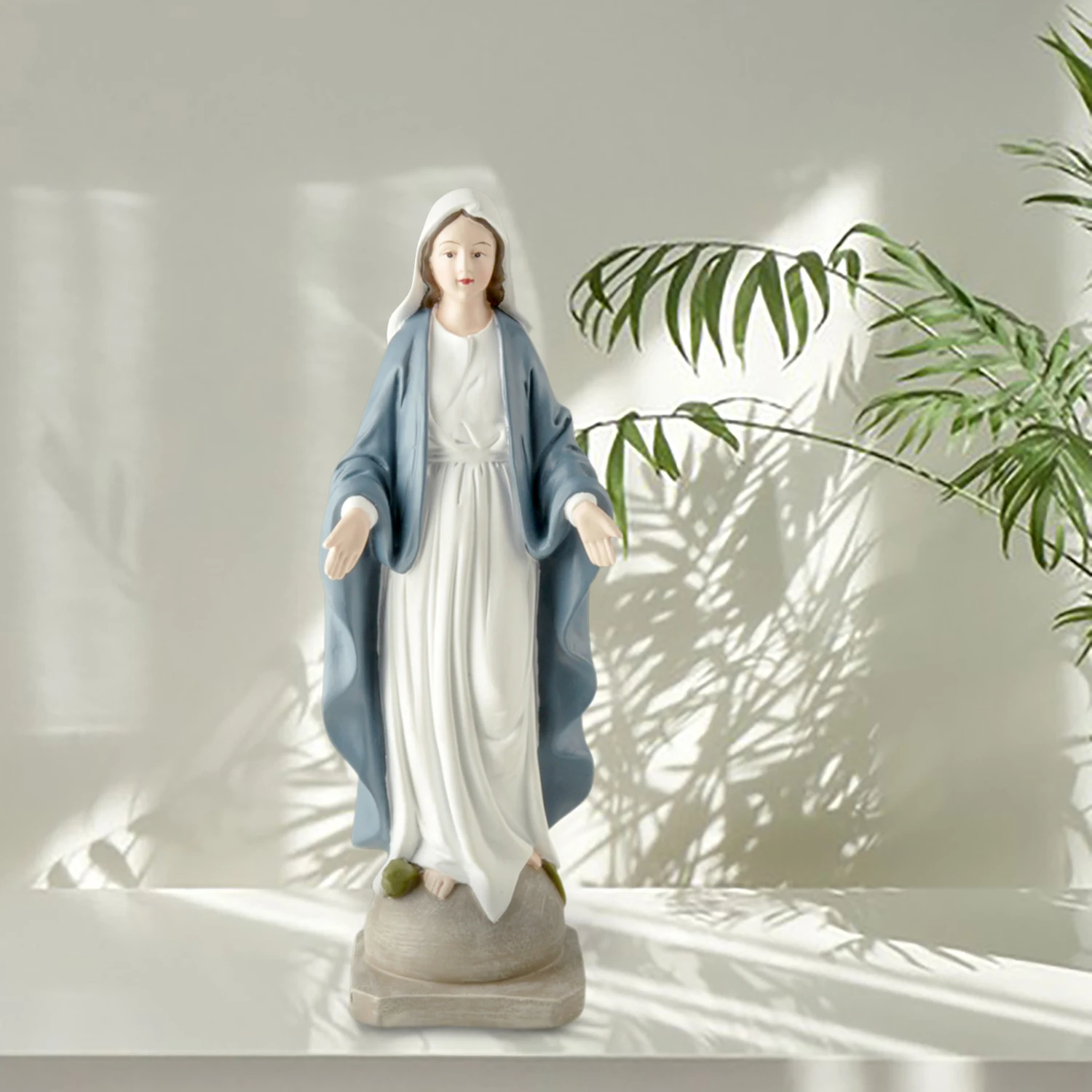 8.54 Inches Resin Religious Our Lady of Grace Blessed Virgin Mother Mary Statue Catholic Home Decor