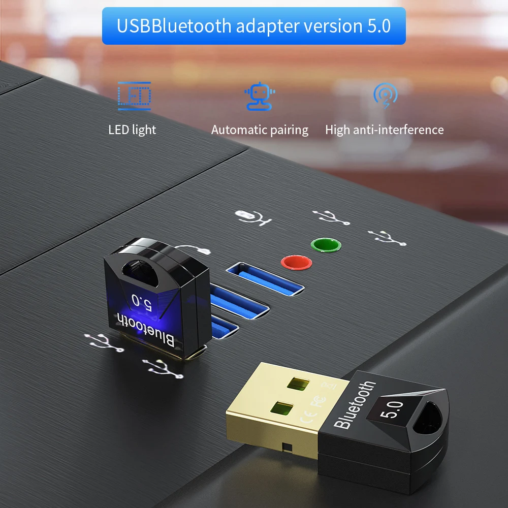  Адаптер Essager USB Bluetooth 5 0 для ПК беспроводной мыши клавиатуры PS4 Aux аудио приемник