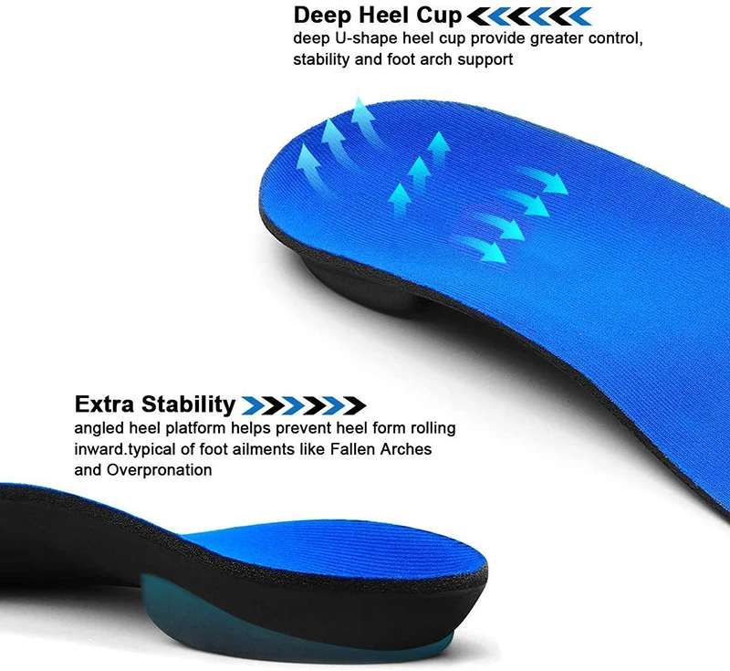 Bestar Wholesale Custom Comfort Eva High Arch Support Sports Orthotic Insoles for Flat Feet