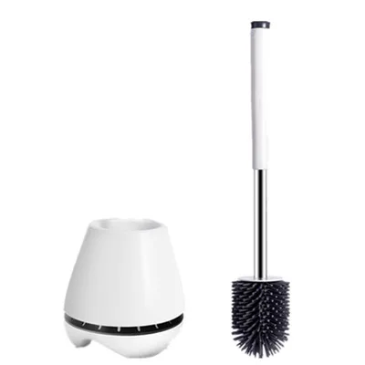 2021 New Products Toilet Brush and Holder Silicone Cleaning Toilet Bowl Brush Set for Bathroom Toilet Brush with Tweezers