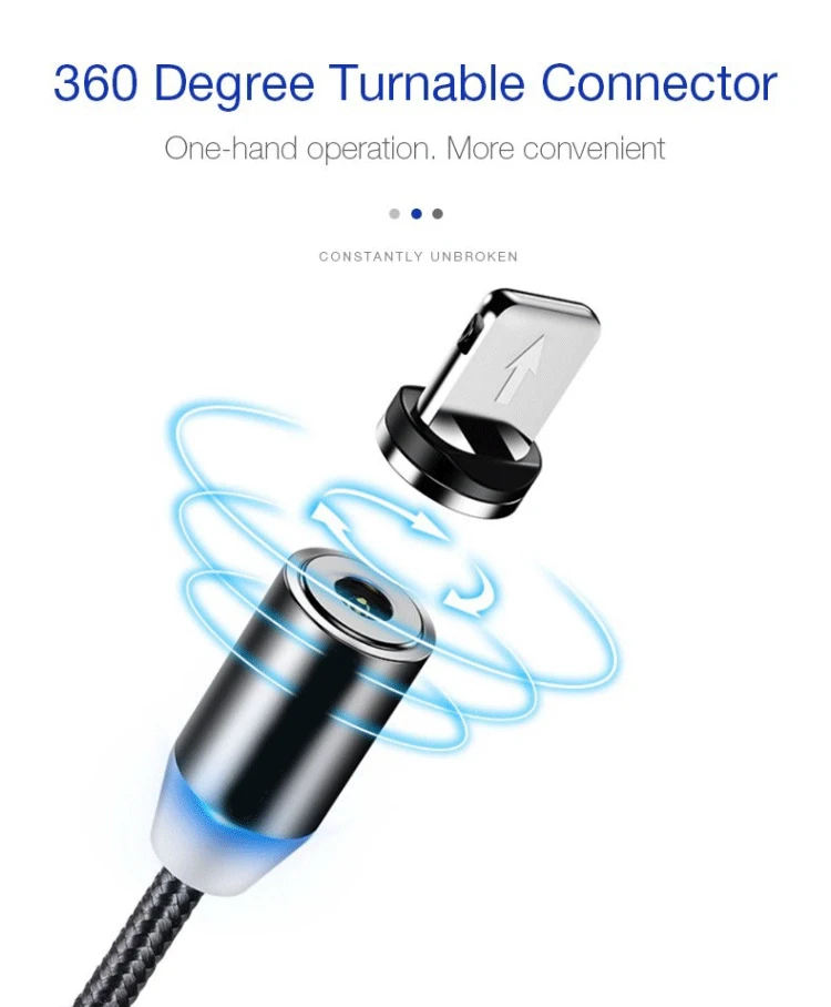 Лидер продаж 2020 Amazon, высокое качество, 1 м, Магнитный зарядный кабель Micro Usb для сотового телефона, Тип C, кабель быстрой зарядки