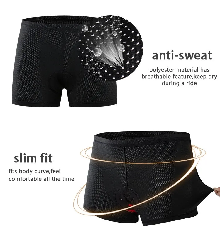 Mens Women Cycling Underwear Bicycle Mountain MTB Bike Shorts Riding Outdoor Sports Underwear Compression Tights 4D Gel Pad