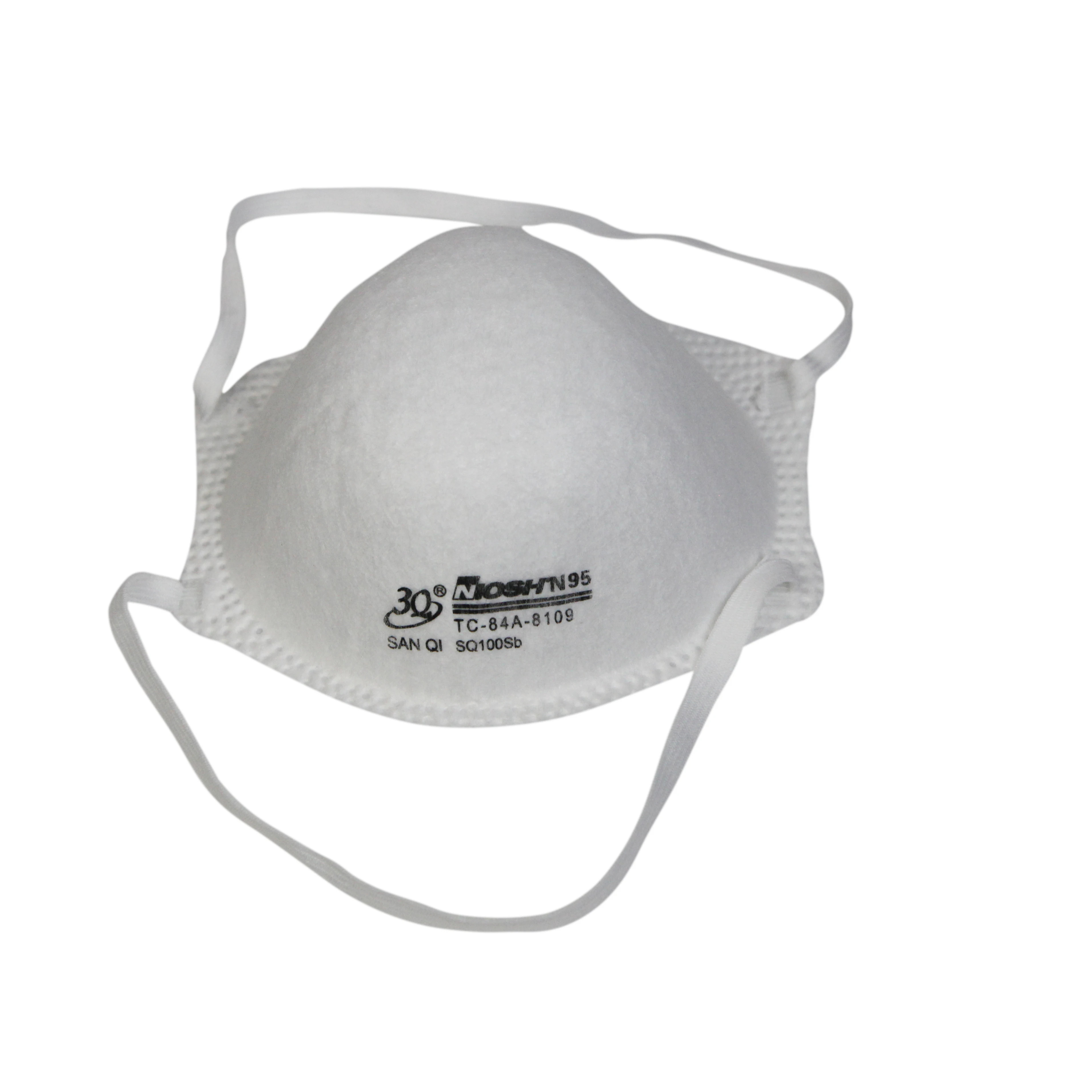 Sanqi SQ100Sb Moulded Cone Cup NIOSH Approved Anti Dust Factory Wholesale 3Q Facemask Disposable N95 Particulate Respirator Mask