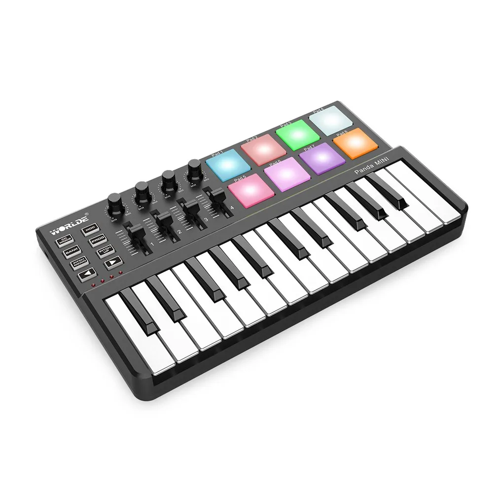 На выбор панда мини 25-ключ ультра-портативный USB MIDI контроллер