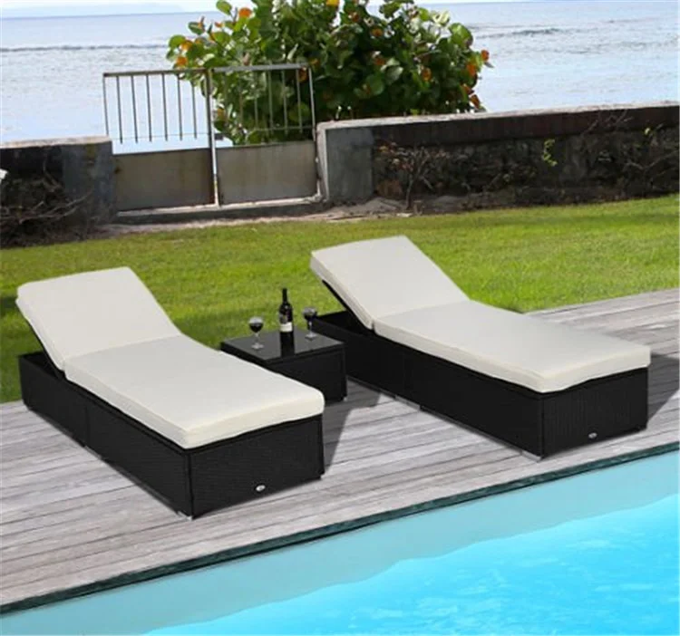 Wholesale Popular Garden Lounge Chaise Sun Bed Wicker Lounge Chair For Sale