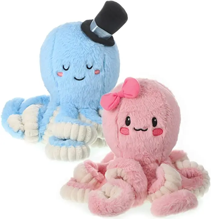 2 Pack Pink/Blue Octopus Stuffed Animals Plush Toy Cute Octopus Animal Soft Toy Stuffed Plush For Gifts