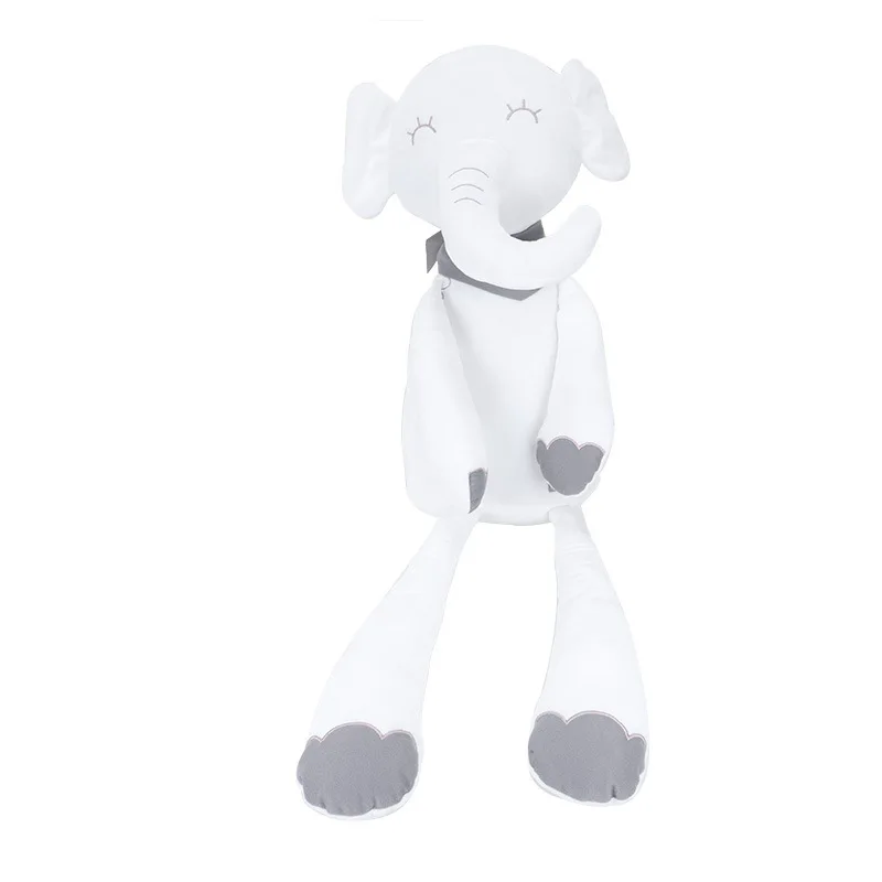 Hot Selling Soft Stuffed Plush Elephant Doll Stuffed Animal Toy Lovely White Long-legged Elephant Plush Toy For Baby