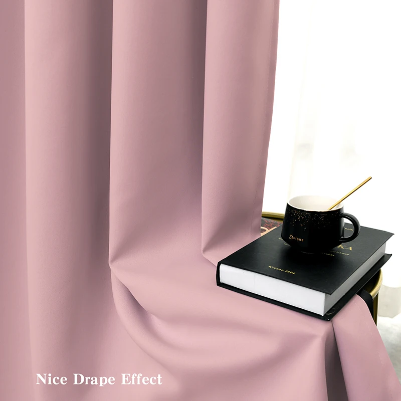 Physical high shading pink curtains thickened Munich insulated bedroom curtains