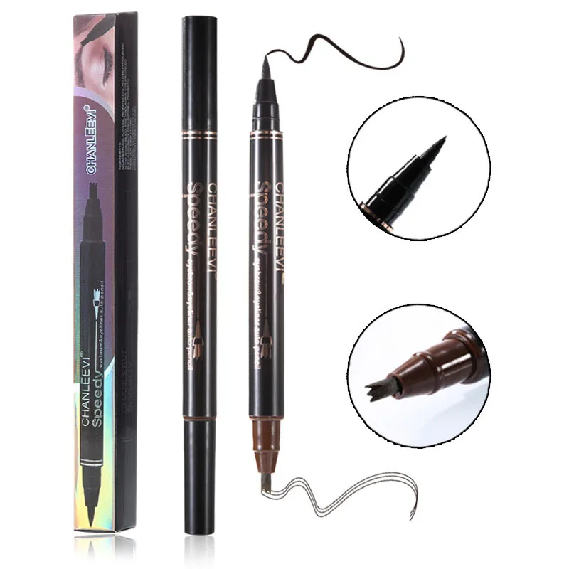 New Design Eyeliner Pen Eyebrow Enhancer 2 in 1 Longlasting Waterproof Eye Liner Makeup Cosmetic