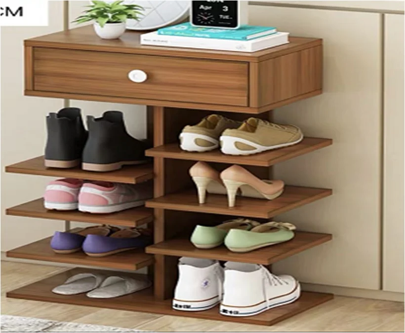 Four-layer shoe rack with drawers