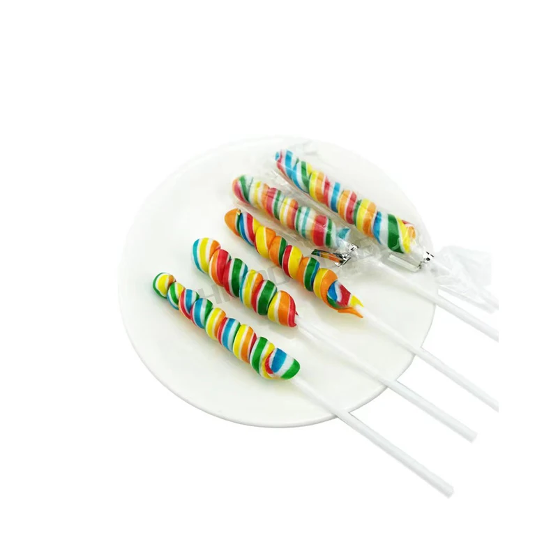 OEM wave swirl sweet christmas multicolor lollipop milk hard candy manufacturers