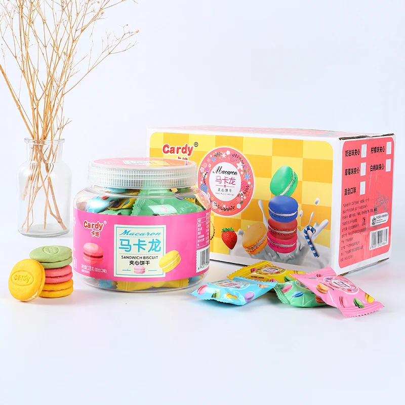 Professional Manufacturer Made Macaron Cookies chip twinkies Ganache biscuit 128g