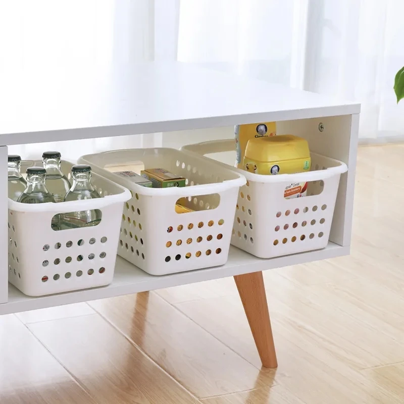 Houseuse Eco-friendly Multifunctional Plastic Storage Basket for Cosmetic Clothes Toys Sundries Snacks Organizer Buckle
