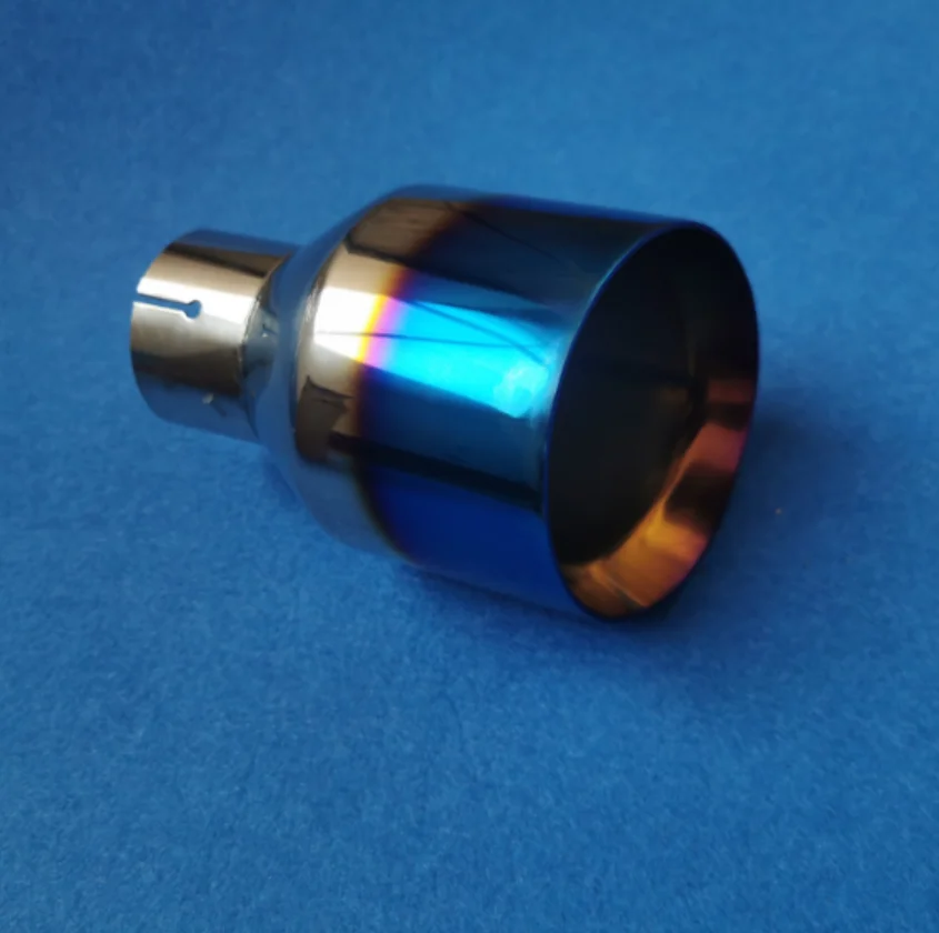 4.5 inches China factory car modified blue chrome exhaust silencer tail throat stainless steel exhaust pipe