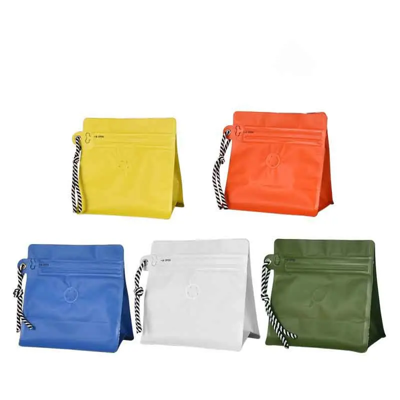custom logo coffee beans plastic zipper bag with valve ,flat bottom aluminum coffee bean bags