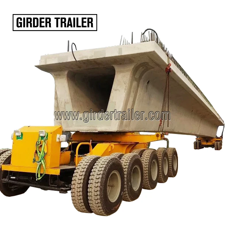 120tons capacity 4 axles T section long beam bridge transporting hydraulic dolly girder transporter semi trailer for sale