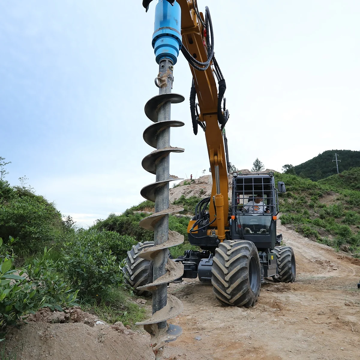 YA2000 High quality Maximum drilling depth up to 12 meters Spiral type Affarestation Excavator hole digger for Excavator tools
