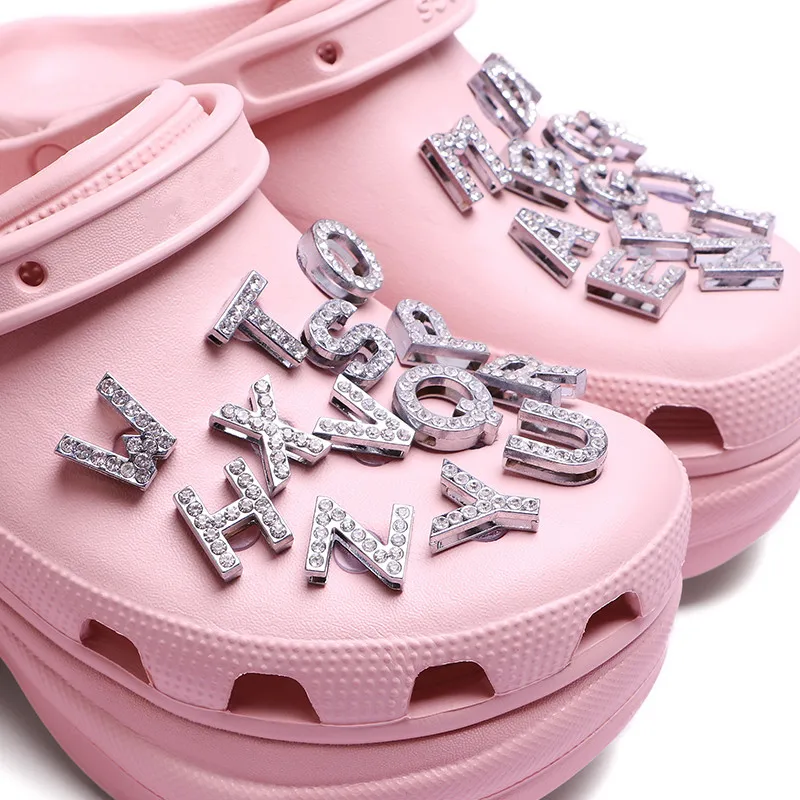 Wholesale Shoes Accessories Cheap Metal Charm Clogs Decoration Custom Letters Bling Luxury Designer Pieces