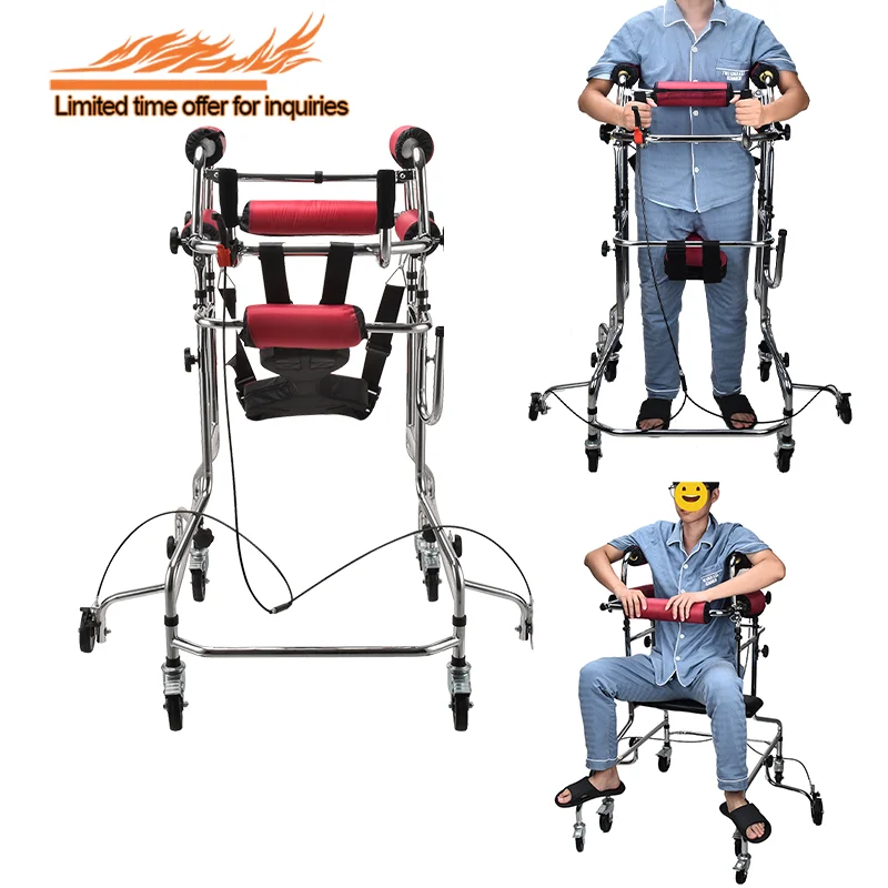 Adjustable steel Walkers Platform Walker With Arm Support Standing Upright Walker