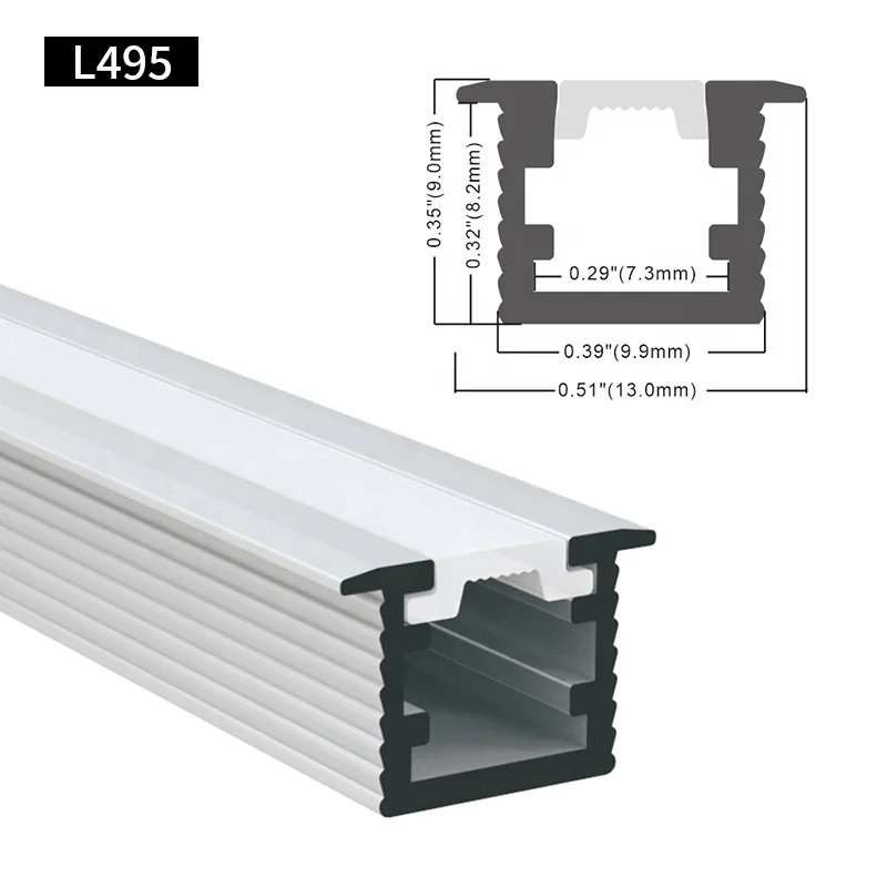 1M 2M 3M Recessed Ceiling Linear Lamp with PC Diffuser Alloy 6063 Profil Channel Extrusion LED Strip Lighting Aluminum Profile