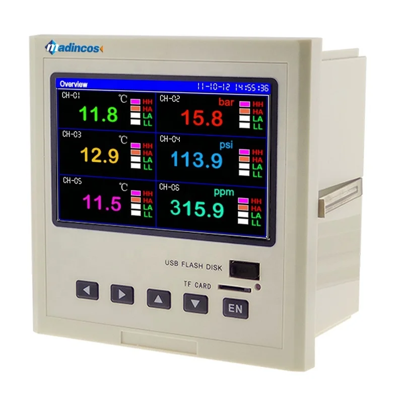  MPR4200: Универсальная Промышленная 12-канальный 4-20ma MODBUS TCP/ipethernet/RS485 безбумажный электронный регистратор данных давления с реле/USB карта