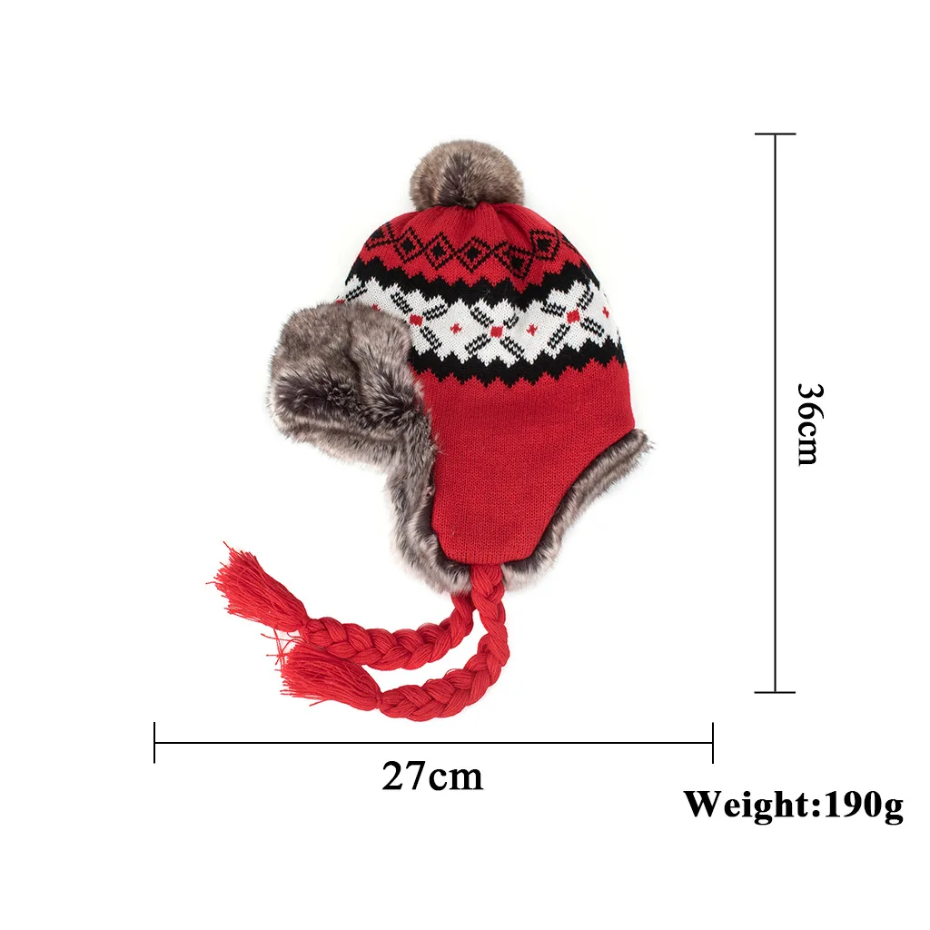 Wholesale Winter Ski Snow Hats Dual Layered Fleece Lined Trapper Knit Ear Flap Hat