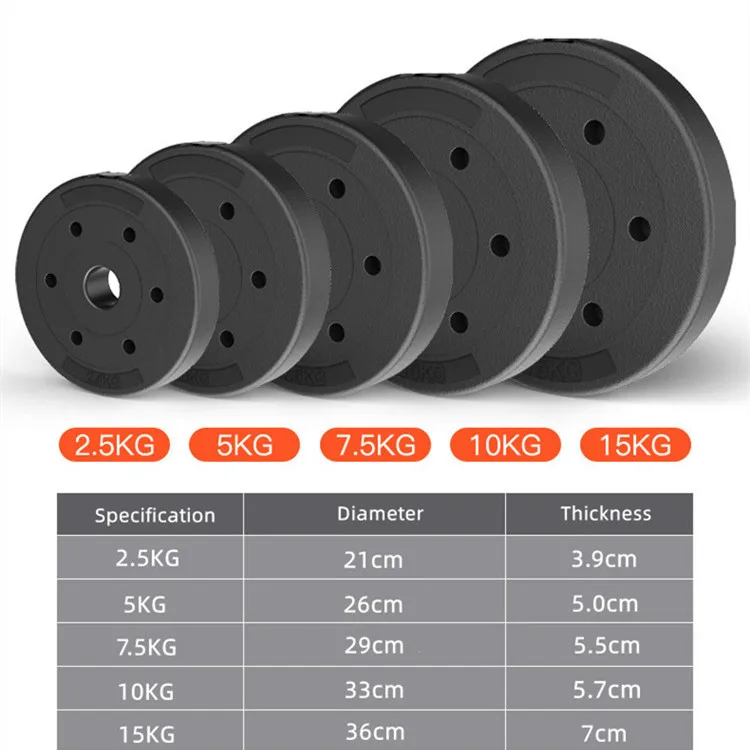 Plastic concrete gym technique Odorless Eco - friendly Barbell weight training plates