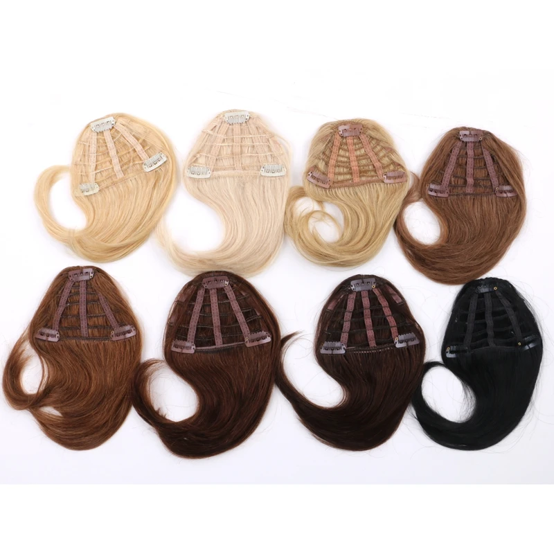 6inch stock human hair pieces bangs thick hair bangs with clips