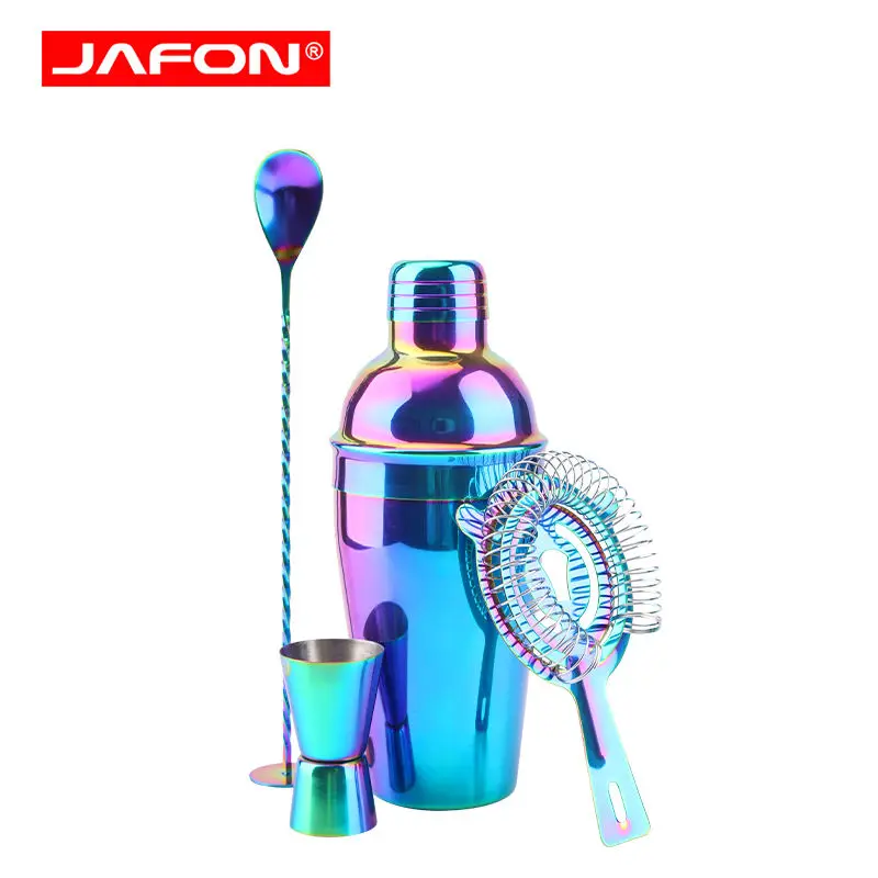 New Product 4 Kits Custom Colorful Drink Cocktail Shaker Wine Shaker Bartender Tools