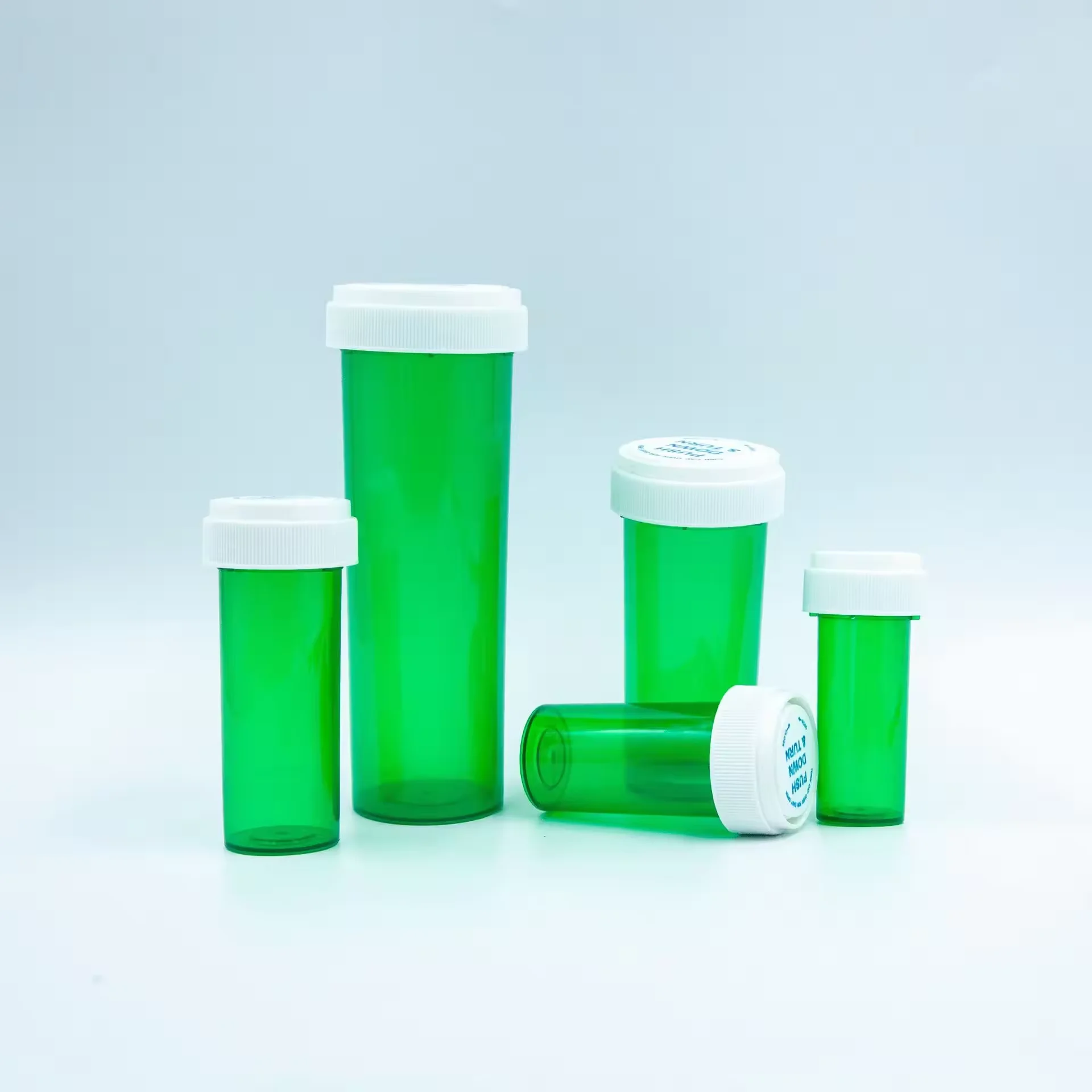 Wholesale 6dr-60dr Child-resistant Colorful Squeeze Jars Reversible Cap Small  Medical Bottles Squeeze Side Vial