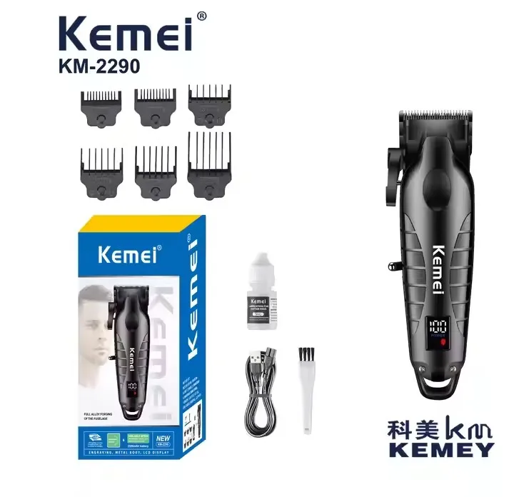 New Products Professional Kemei km-2290 Large Capacity High Quality Barber Hair Cordless Trimmer Electric Hair Clipper