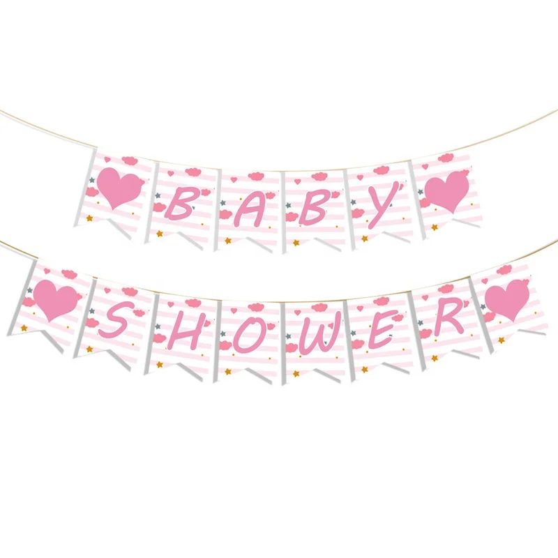 Baby Shower Tableware Pink Set for Baby Girl Birthday Party Set Baby Shower Elephant Party Supply