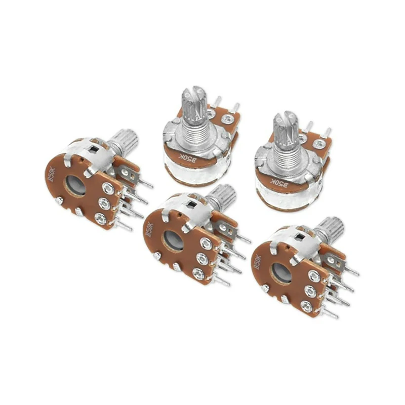 WGZX Dual 6Pin 15mm Resistor Potentiometer B1K B2K B5K B10K B20K B50K B100K B500K B1M Wh148 With On Off Switch