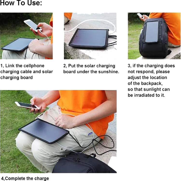 hotsale high quality waterproof Anti-theft durable laptop smart solar charger backpack